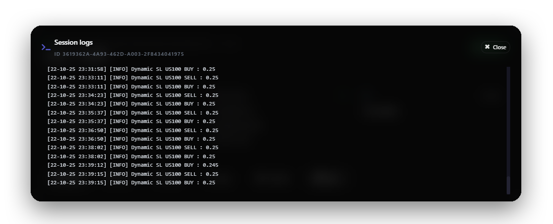 Crossd live activity logs